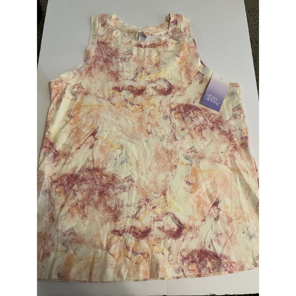 Stars Above Tank Top Women XS Pink NWT Tie-Dye Stretch Knit Casual C903